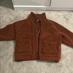 Princess Polly Teddy Jacket in Rust Brown